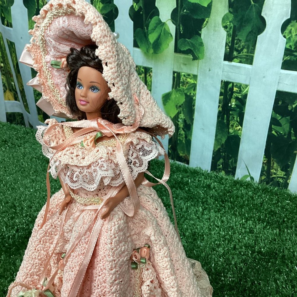 Hand Crochet Barbie Southern Belle Outfit Dress - Picture 6 of 13